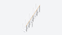 Stair banister DUBAI Design straight flight Black, RAL 9005 Test123