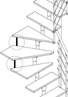 Tread connector kit for BOSTON quarter turn staircase Black, RAL 9005 Test123